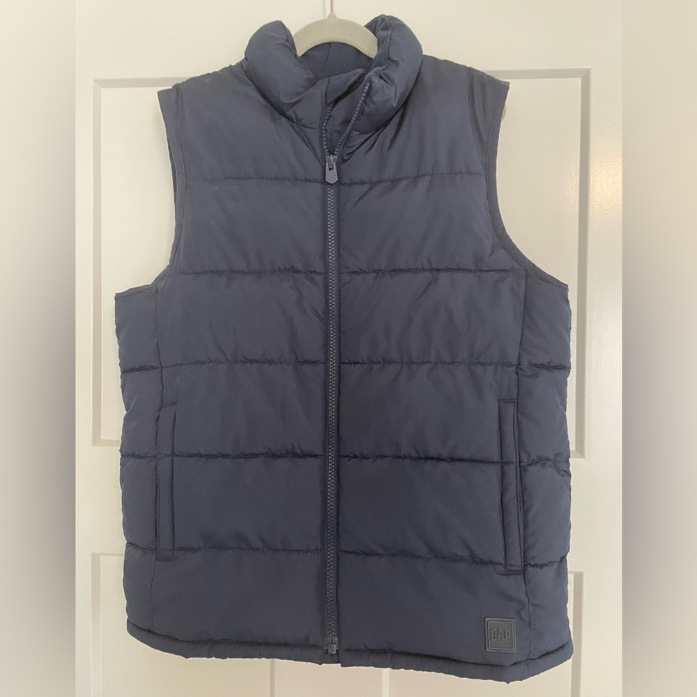 GAP Kids Navy Blue Puffer Vest Size Large